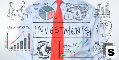 Investments Written by Businessman on Clear Surface