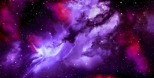 Vibrant Purple Space Nebula and Twinkling Stars Background