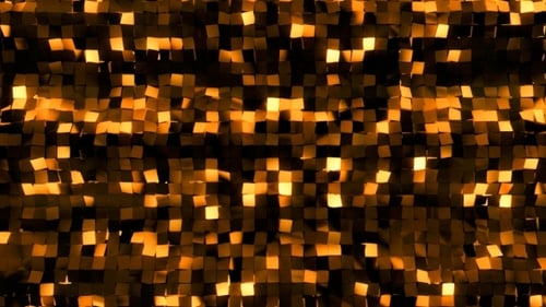Abstract Glowing Golden Squares Wavy Background Animation