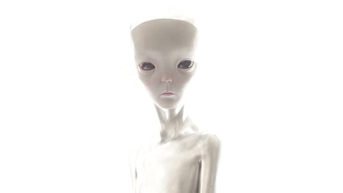 Realistic 3D Render of Mysterious Grey Alien Extraterrestrial Being