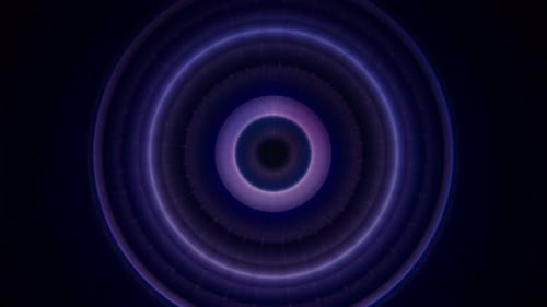 Abstract Glowing Purple Blue Concentric Rings Loop