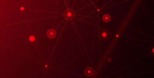 Abstract Red Technology Network Connecting Dots Background Loop