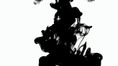 Black Ink Spreads Slowly in Clear Water