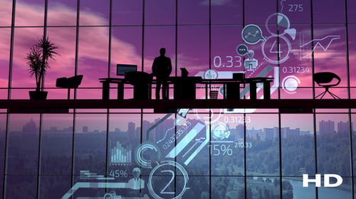 Corporate Infographics On The Office Background