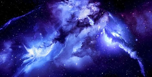 Abstract Blue Purple Space Nebula Background Loop
