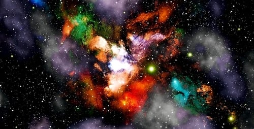 Abstract Colorful Nebula Space Background Animation