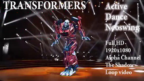 3D Animated Robot Dancing with Alpha Channel Loop