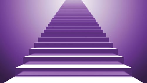 Ascending Infinite Purple Staircase Motion Graphic Background