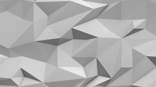 Abstract White Geometric Polygonal Surface Morphing Loop Background
