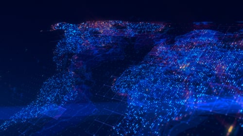 Futuristic Digital Earth Map Global Network Animation