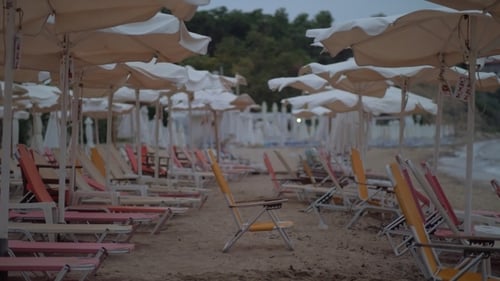 Empty Resort Area at the Sea Shore, Greece