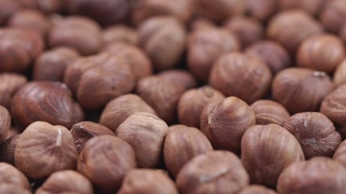 Close-Up of Shelled Hazelnuts