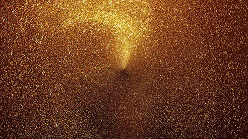 Golden Sparkling Particles Abstract Celebration Background