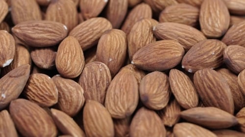 Close Up of a Pile of Brown Almonds