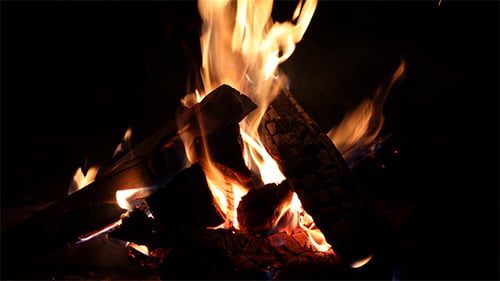 Feuer in einem Kamin