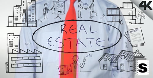 Real Estate Sketches on Glass Surface