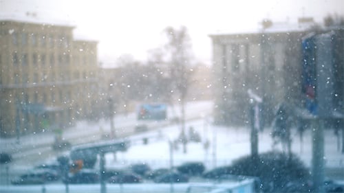 Snowfall In City