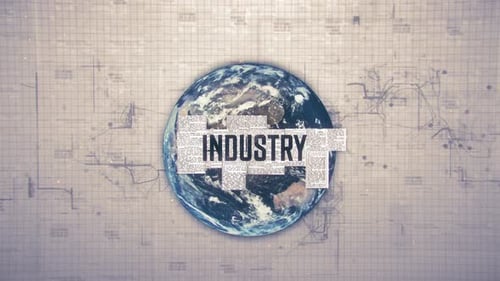 Industrie-Textanimation mit Erd-