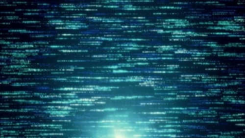 Digital Binary Code Data Stream Flowing Loop Background
