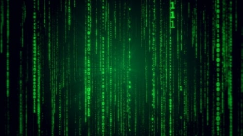 Green Digital Rain Matrix Style Background Loop