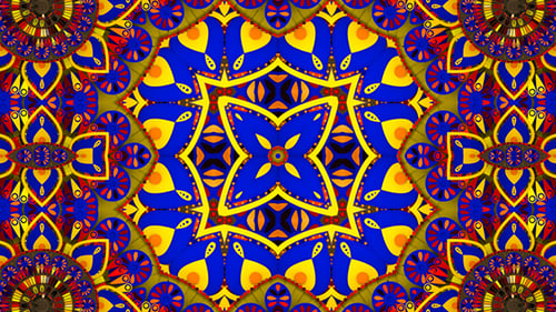 Vibrant Mandala Pattern Kaleidoscope Motion Background Loop