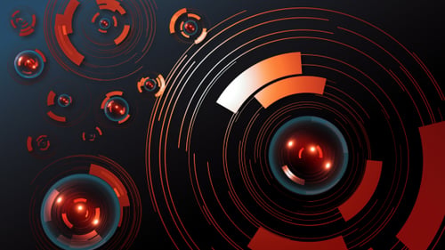 Abstract Futuristic Technology Background Loop with Glowing Geometric Circles