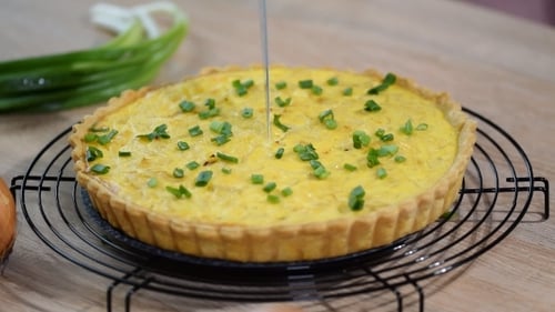 French Tart with Onions and Cheese, Food