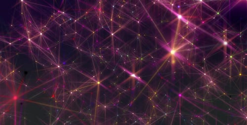 Animated Abstract Digital Network with Glowing Connections Background