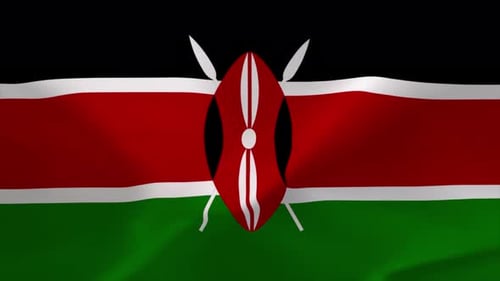 Kenya National Flag Waving Loop Animation