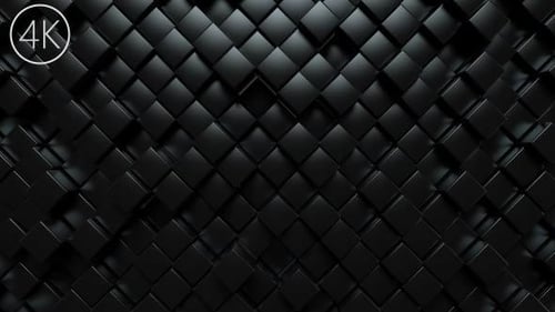 Abstract Black Cubes Grid Waving Motion Background Loop