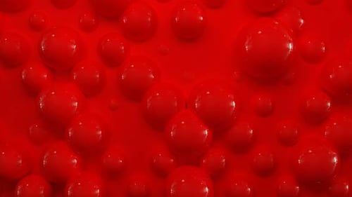 Abstract Fluid Red Spheres Looping Background Animation