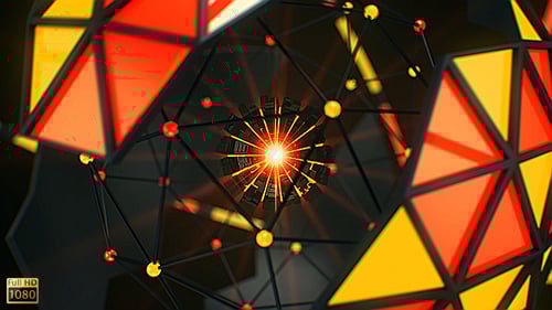 Abstract Geometric Glowing Sphere Kaleidoscopic Animation
