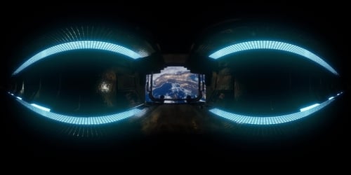 International Space Station Orbiting Earth in Virtual Reality