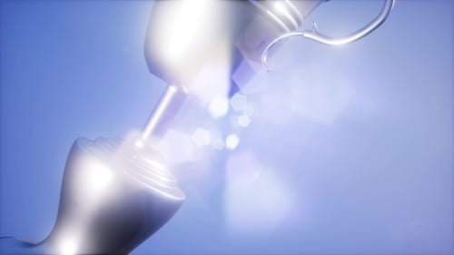 3D Silver Trophy Award Rotation with Glowing Light Reveal