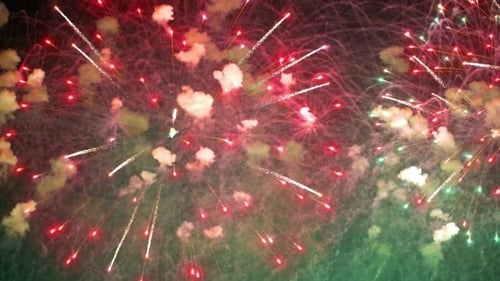 Colorful Fireworks Exploding in the Night Sky. Celebrations and Events in Bright Colors.