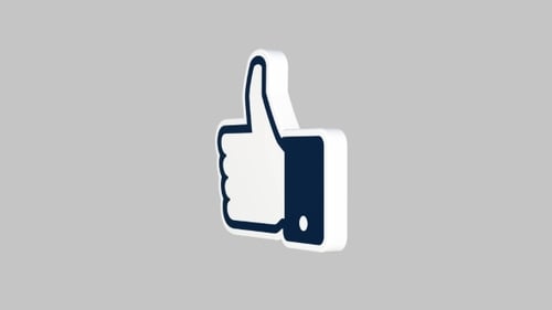 Animated 3D Thumbs Up Icon Rotation for Social Media