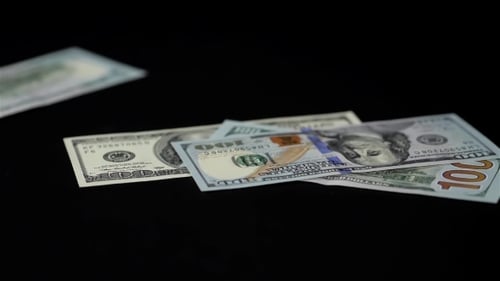 Dropped View of Dollar Banknote