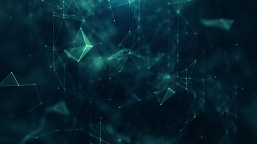 Connection Grid Polygons Green Blue