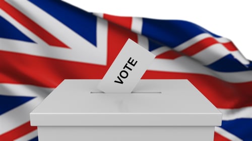 Ballot Box with United Kingdom Flag
