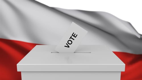 Ballot Box with Poland Flag