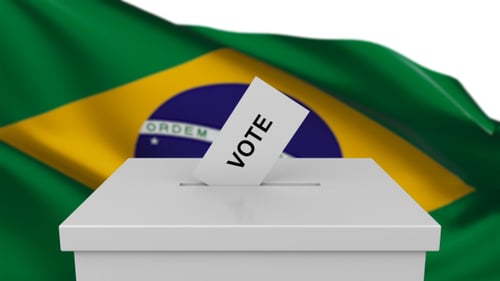 Ballot Box with Brazil Flag