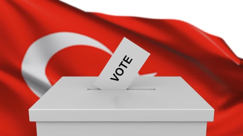 Ballot Box with Turkey Flag