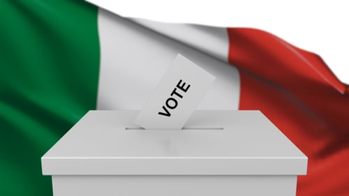 Ballot Box with Italy Flag