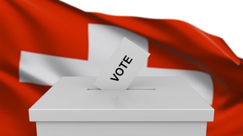 Swiss Flag Election Voting Ballot Box Animation