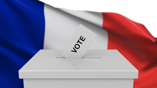 Ballot Box with France Flag