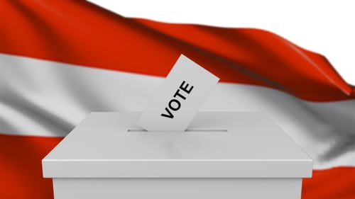 Austria Flag Background 3D Vote Casting Animation