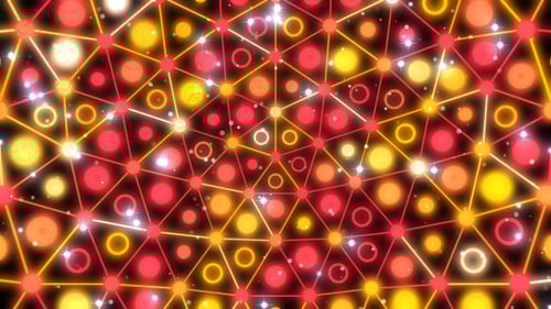 Abstract Glowing Geometric Network Pattern Loop