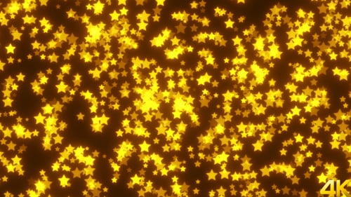 Golden Glowing Stars Particle Background Loop