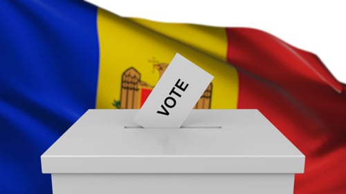National Election Voting Cards Dropping into Ballot Box Animation