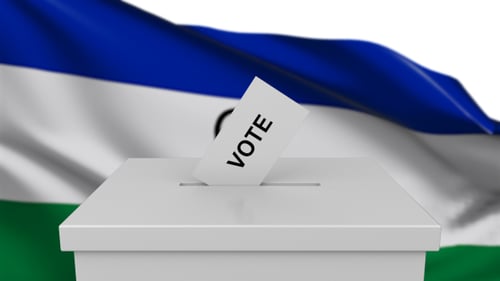 3D Animation of Voting Ballot Box with Waving Flag